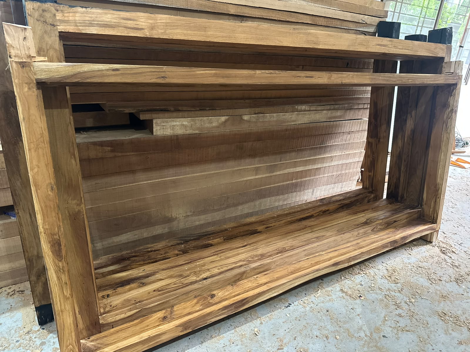 Wooden door and window frames made from timber