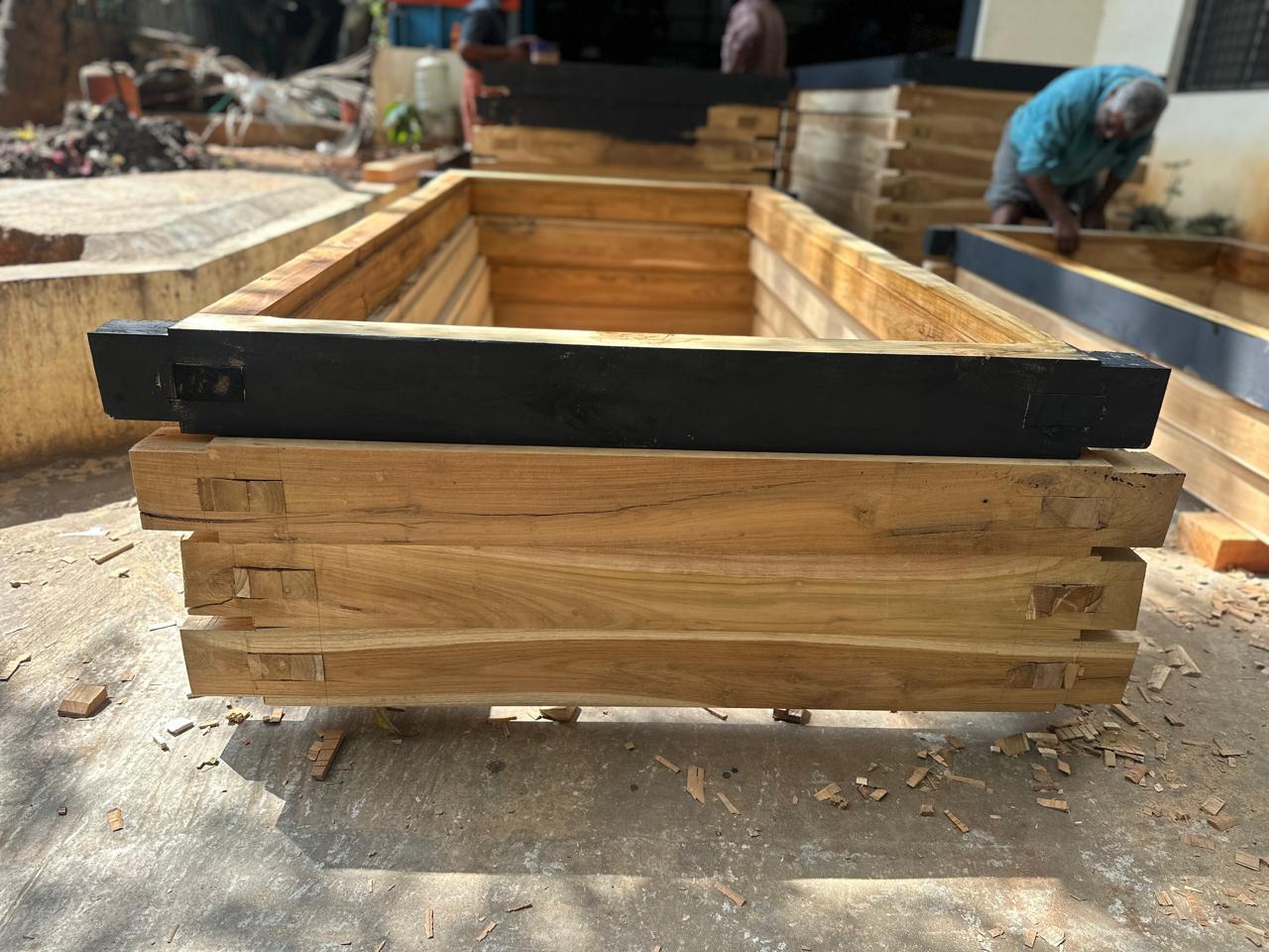 Custom teak wood furniture made by Jai Indian Woods