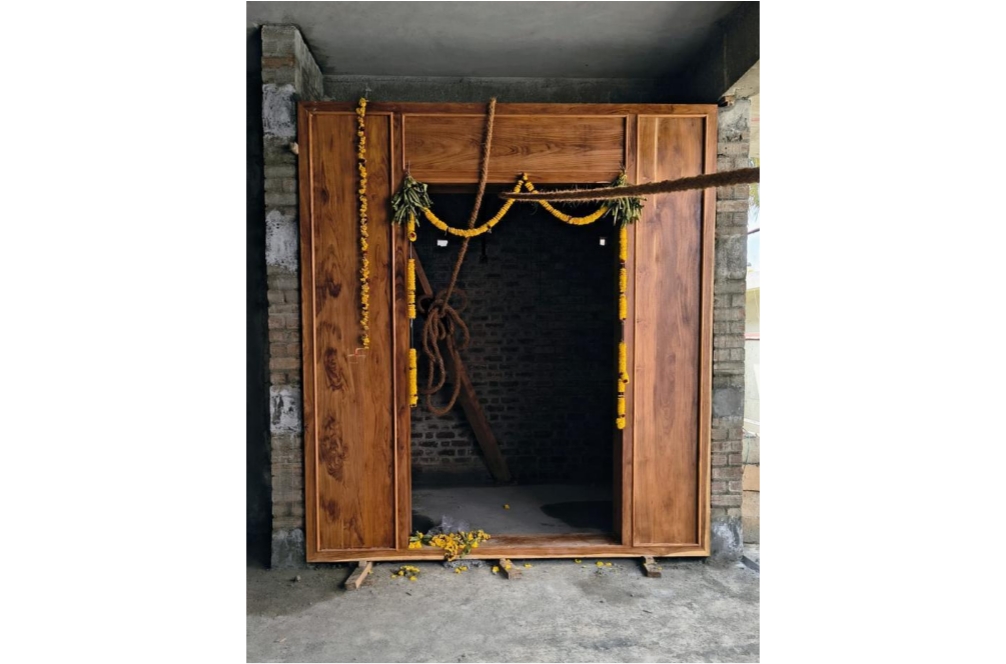 Wooden home entrance